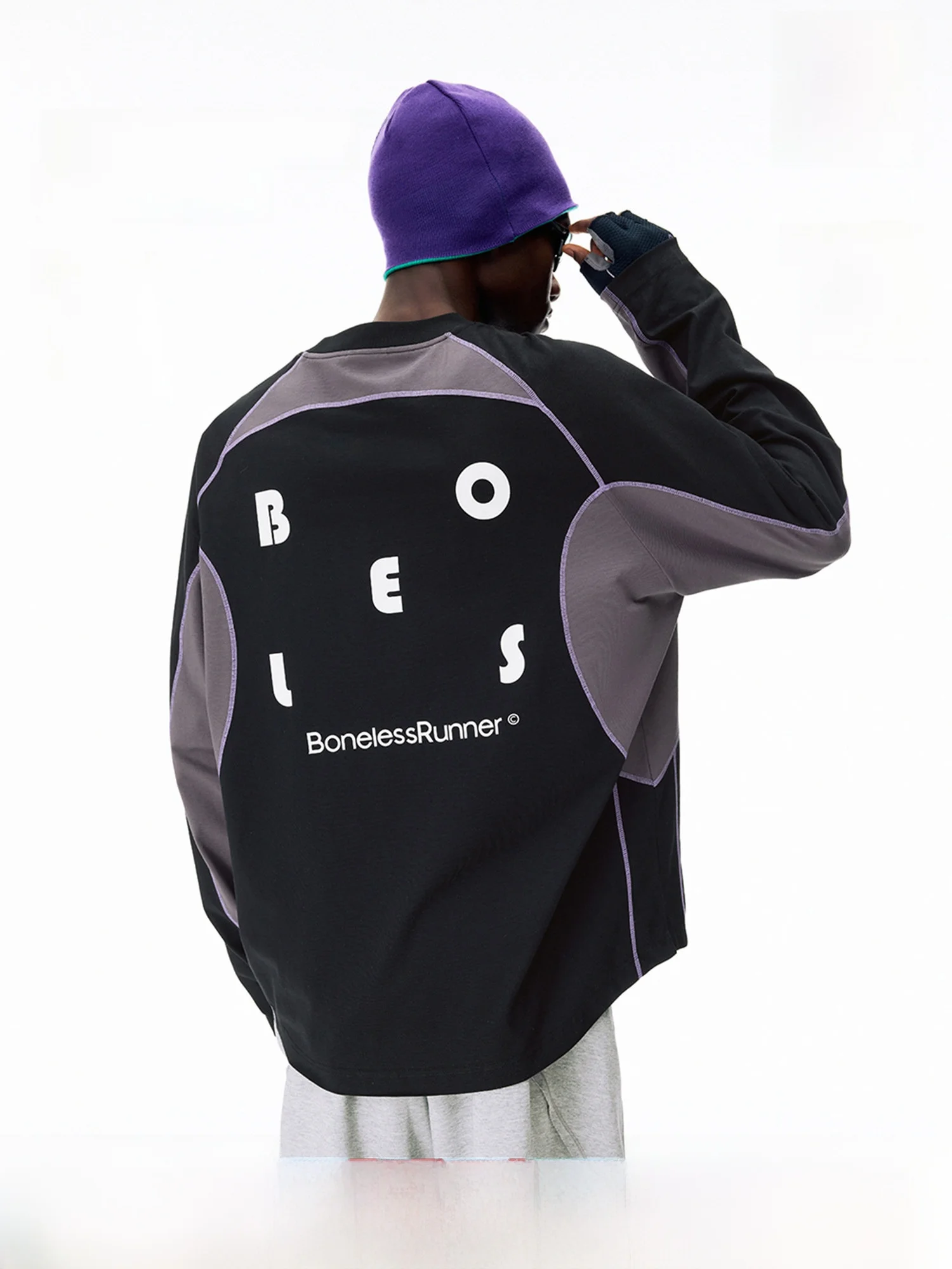 

Быстросохнущая спортивная футболка для активного отдыха с длинным рукавом, свободного кроя, унисекс, из смесового хлопка и полиэстера, с защитой от УФ-излучения, в стиле колор-блок, вязаная, с круглым вырезом