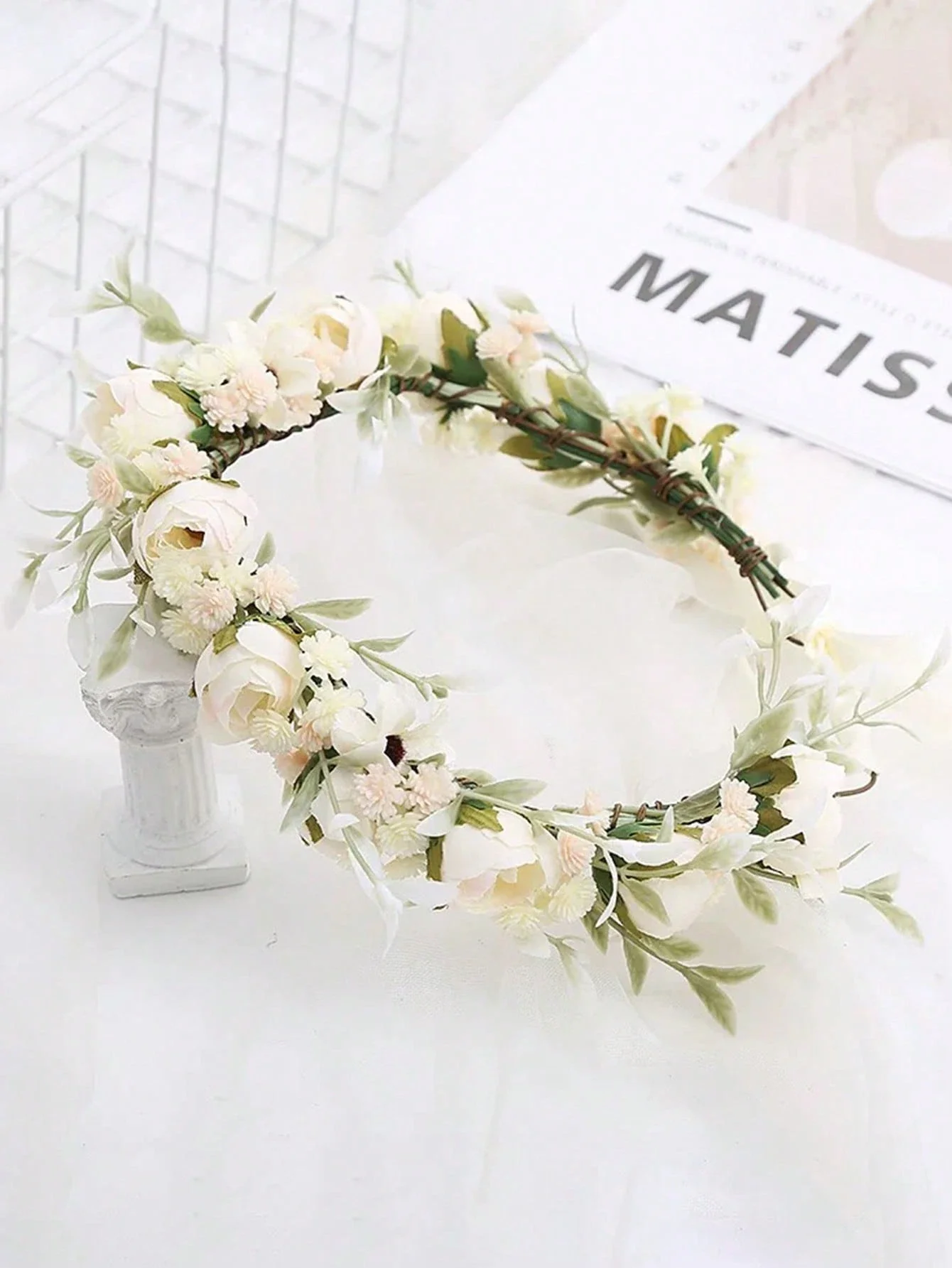 

1pc Girl's European & American Style Simulation Fabric Rose Flower Headband, Fresh Romantic Floral Crown Headpiece, Ideal For