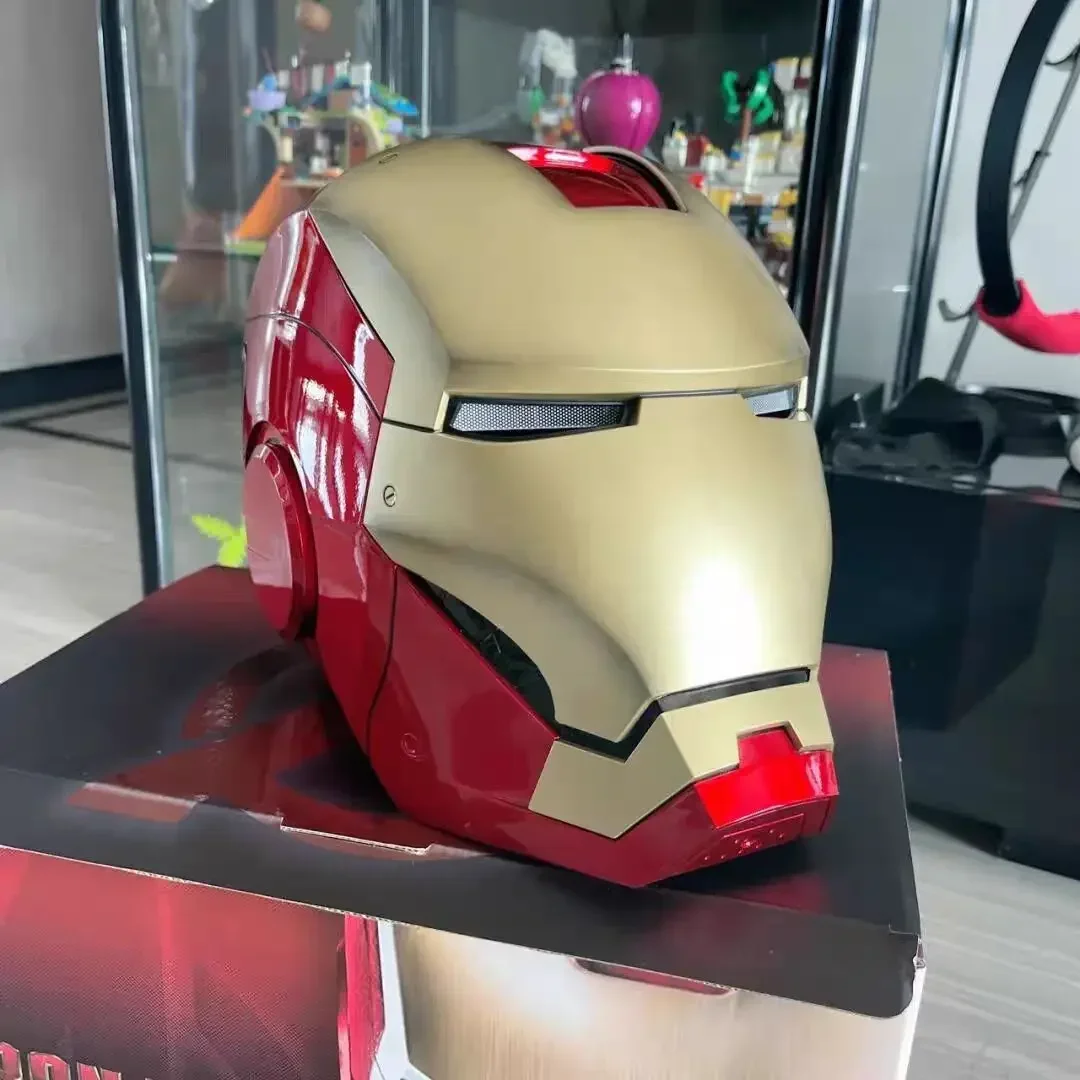 1:1 Iron Man Helmet Marvel Avengers Light Led Ironman Mask Cosplay Pvc Action Figure Model Dolls Child Adult Child Surprise Gif