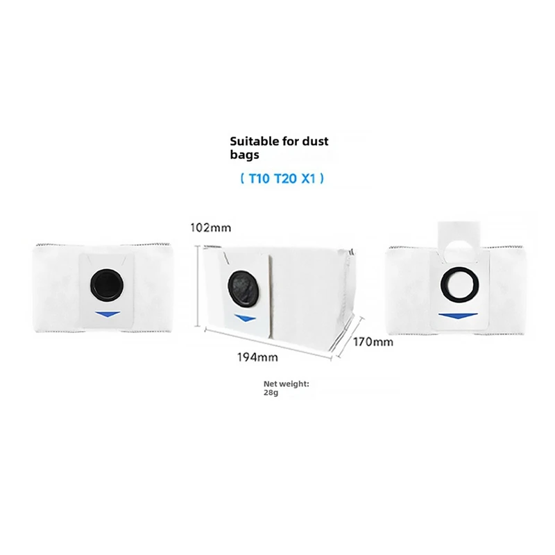 Комплект запасных частей, аксессуары для Ecovacs Deebot T10, T20, X1 Omni/X1 Turbo/X1 Plus, мешки для пыли, тряпки для мытья полов