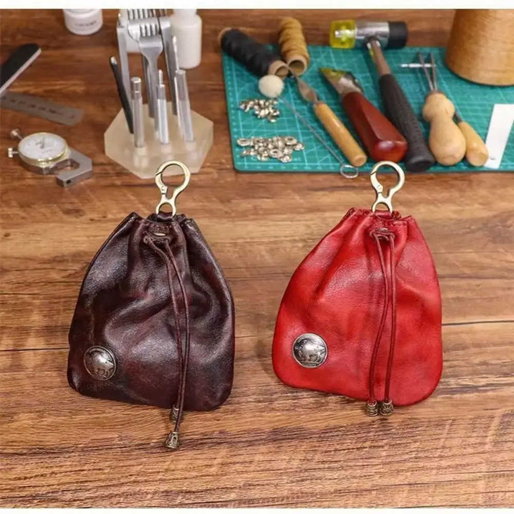 Vintage Drawstring Key Wallet Retro Medieval Pouch Change Purse Keychain Multifunction Jewelry Storage Bag Jewelry Storage