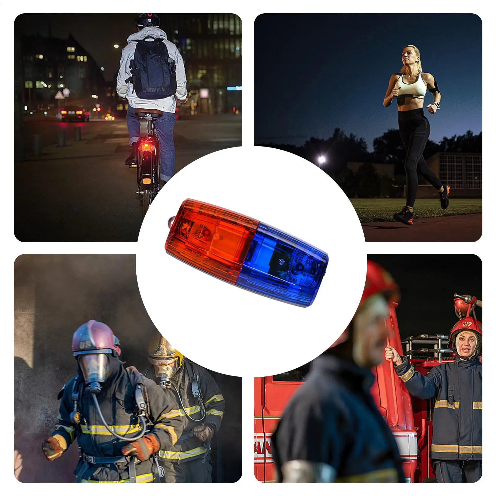 Safety Patrol Alarm Flash Signal Strobe Lamp Red Blue Led Shoulder Warning Light USB Charging Running Light Work Lamp