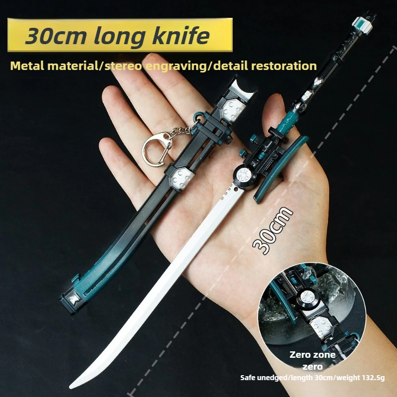 30cm/11.81in zenless zona zero periféricos taijutsu com bainha arma adereços katana faca metal modelo de jogo acessórios de mesa
