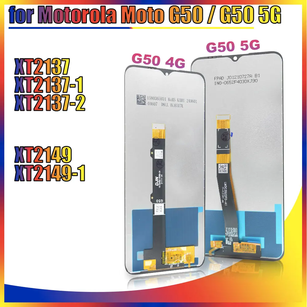 Tested LCD for Motorola Moto G50 4G 2021 LCD Display Touch Screen Digitizer Replacement for Moto G50 5G 2021 XT2149 LCD Display