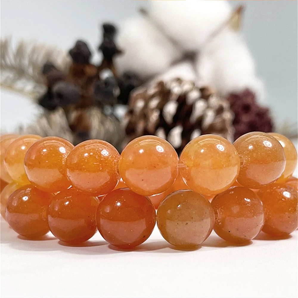 

Natural Stone Red Aventurine Jade Round Loose Beads for Jewelry Making DIY Bracelet Keychain 6-10mm Dongling Links Wholesale