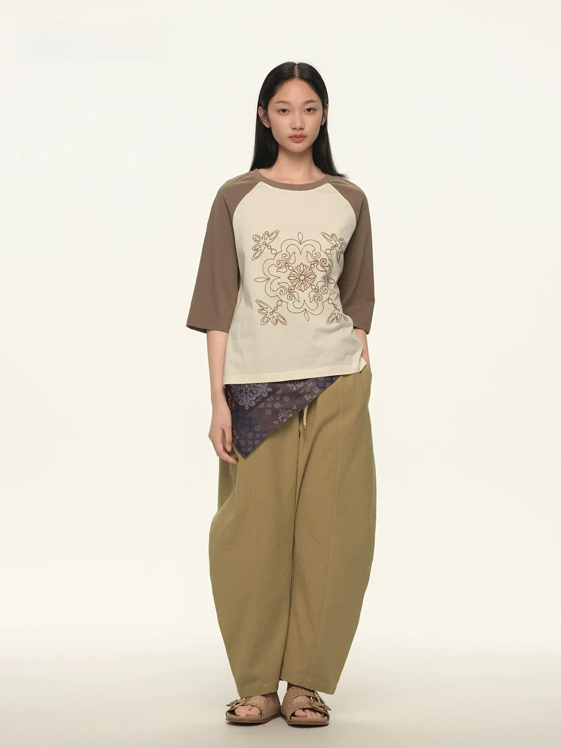 

Женская летняя футболка свободного кроя из хлопка с круглым вырезом, цветная, с оригинальным узором Blooulder Sve T-irt, Sve Me Siento