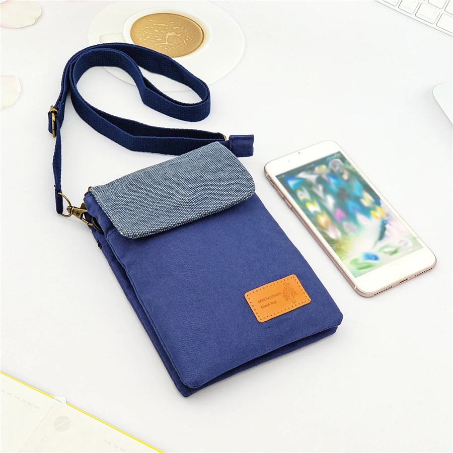 

Новая многослойная холщовая женская сумка через плечо, повседневная прогулочная сумка для мобильного телефона, кошелек, сумка для хранения карт