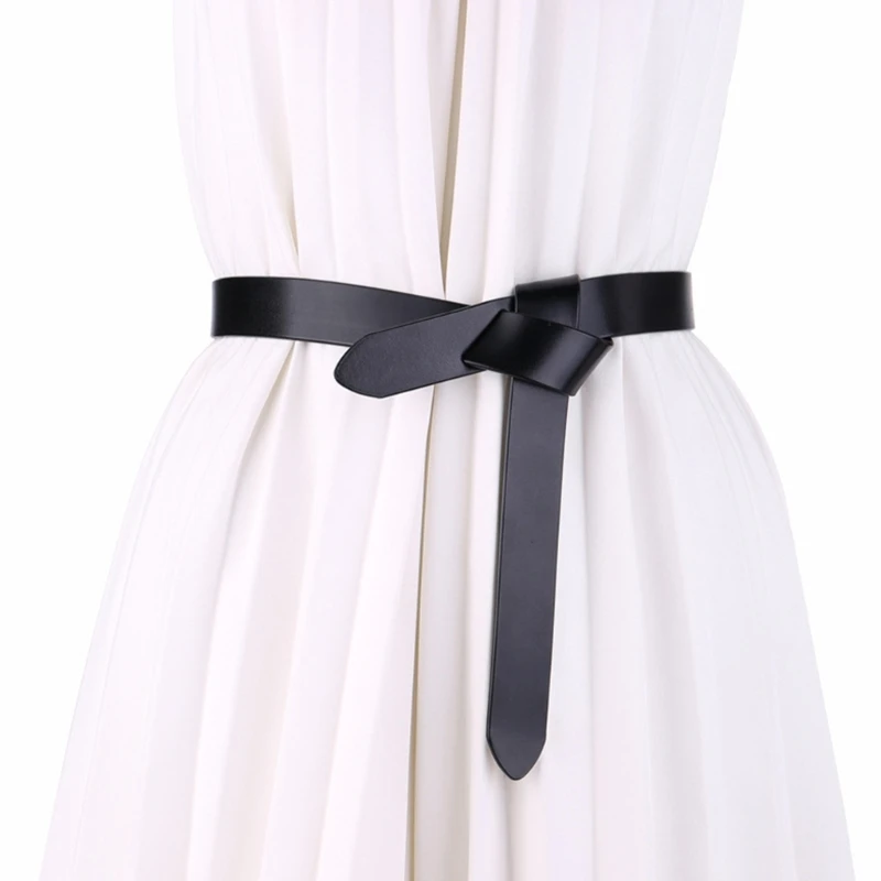 

Adult Waist Belt Knotting Design Luxurious Waist Belt Versatile Parts PU Waist Belts for Women Coat Dress Adjustable