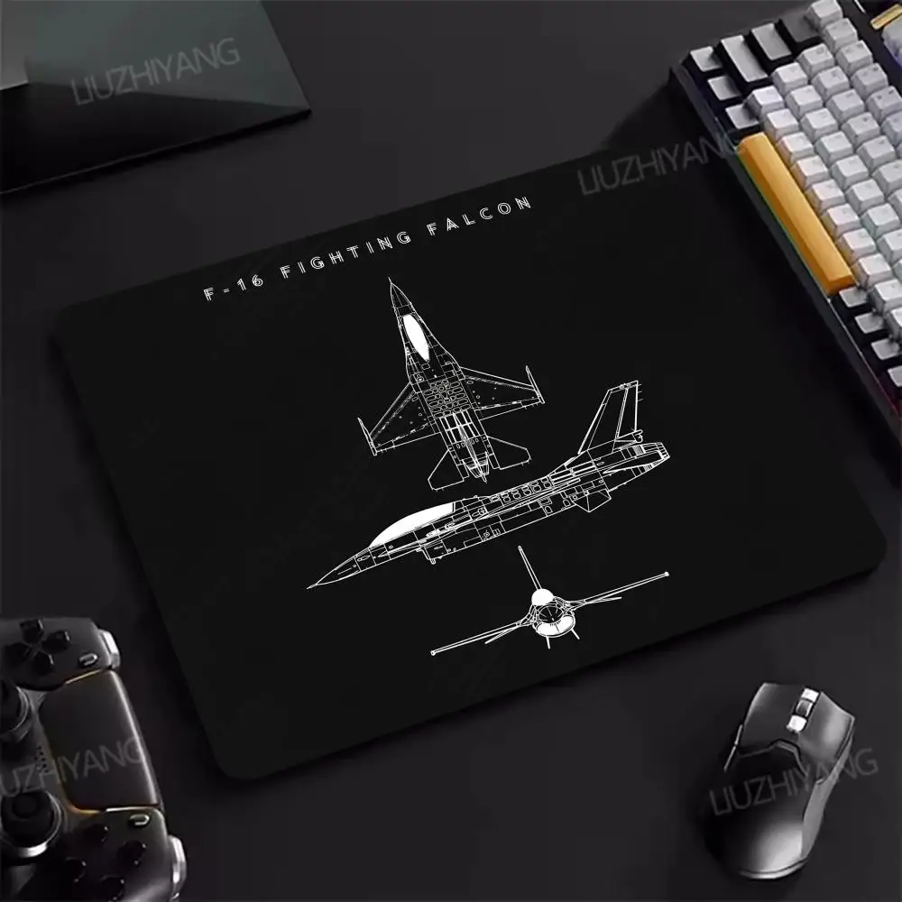 Fighter Blueprint Mouse Pad PC Keyboard Office Gaming DeskMat Square Laptop Game Mousepad Small Rubber Anti-slip Mice Desk Mat