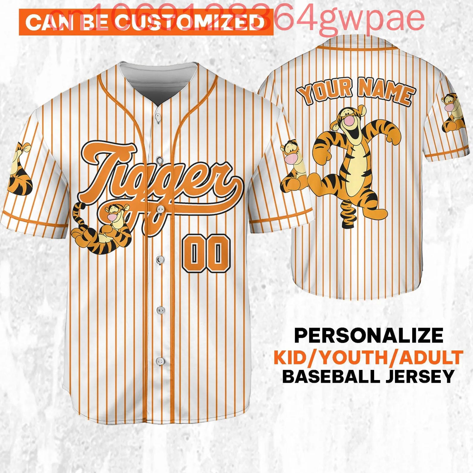 ديزني ويني ذا بوه تيجر البيسبول جيرسي قمصان الرجال النساء قميص الصيف عارضة قصيرة الأكمام الاطفال البيسبول قميص