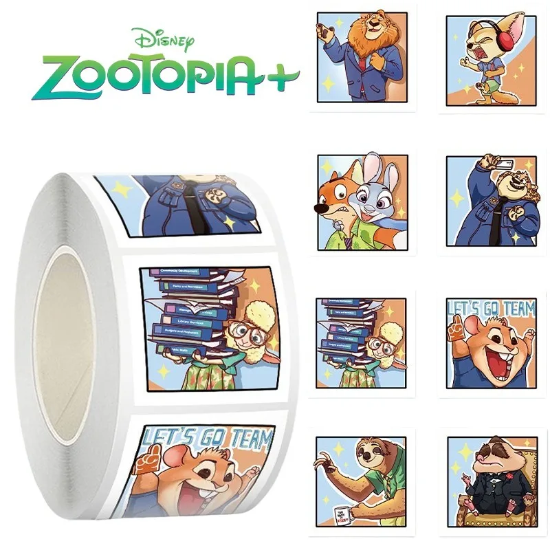 

500 шт., наклейки Disney Zootopia, печать, этикетка, креативная декоративная упаковка для дневника «сделай сам», наклейка для скрапбукинга, рулон, милые детские наклейки, игрушки
