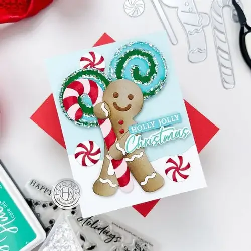 Man Grid Circular Gingerbread Peeking Holiday Metal Cutting Dies Craft Silicone Stamps Scrapbooking Make Photo Album Card DIY