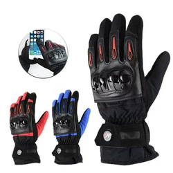 Motorcycle Racing Gloves Waterproof Windproof Winter Warm Leather Cycling Bicycle Cold-proof Moto Cross Dirtbike Glove Men Woman