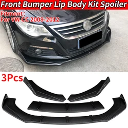 For VW Passat CC 2009-2012 Front Bumper Lip Chin Accessories Splitter Tuning Body Kit Spoiler Trim Styling Facelift Accessories