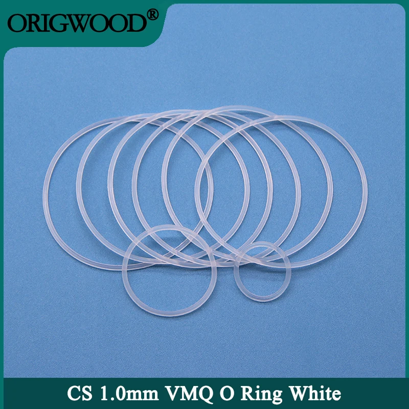 

50/100pcs VMQ O Ring Gasket CS 1mm OD 3 ~ 28mm White Waterproof Washer Round O Shape Silicone Ring Food Grade