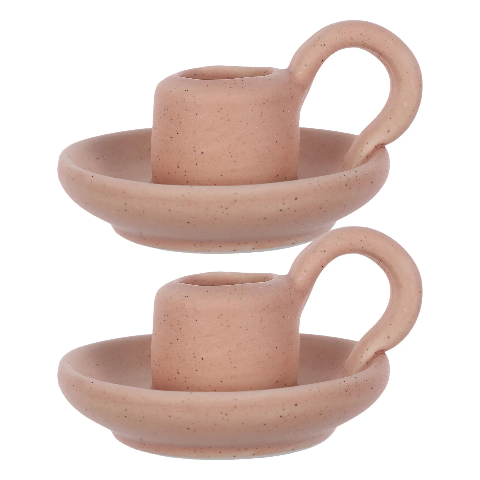 

2 Pcs Ceramic Candlelight Tabletop Stand Taper Holder Creative Candlestick Ornaments Candlesticks for Centerpiece