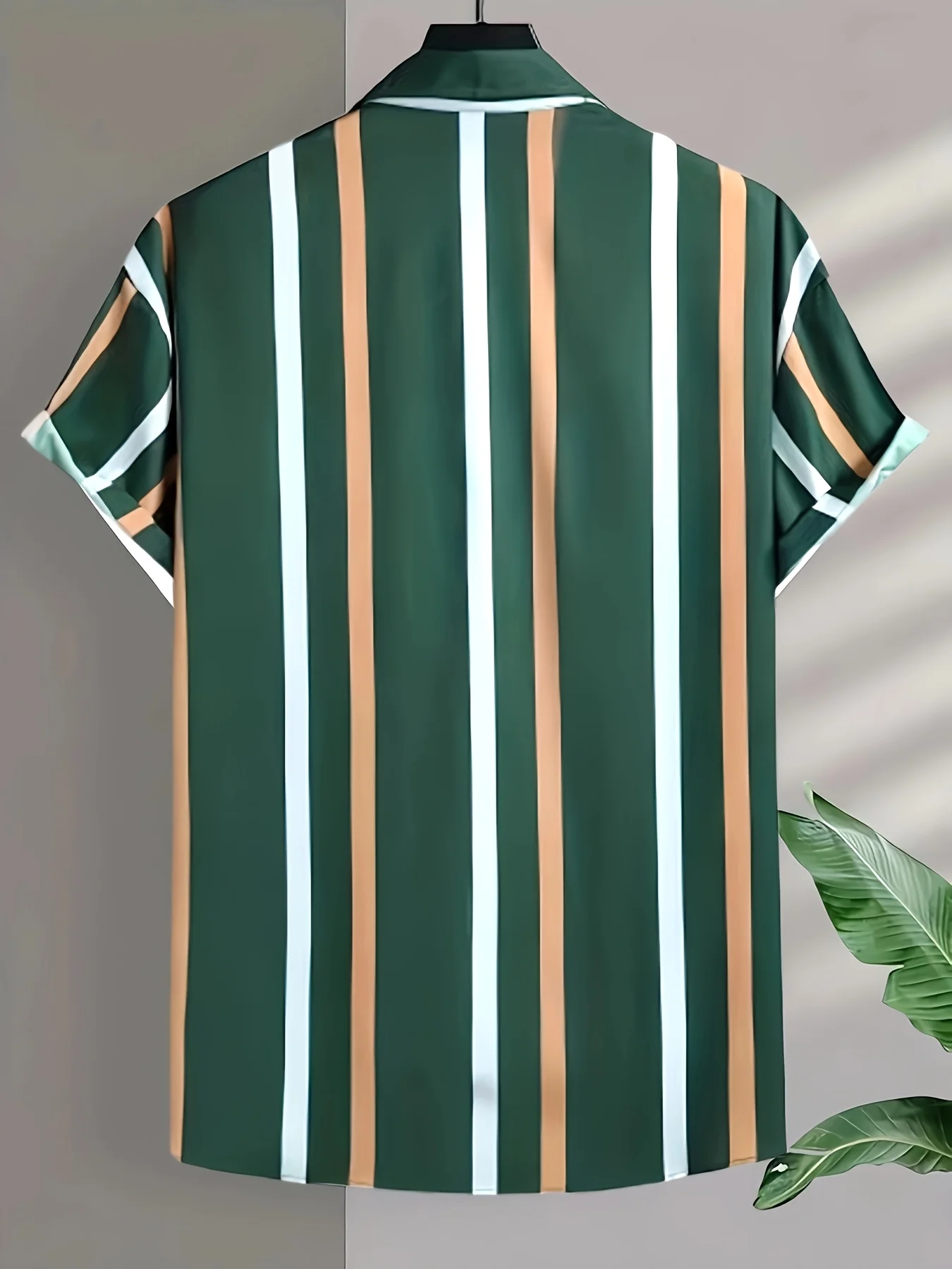 Men's Shirt - Men's Casual Short-Sleeved Shirt - Lightweight Summer Style, Classic Collar and Stripes Pattern Shirts