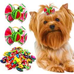 Bulk Dog Hair Bow Summer Fruit Small Dog Bows Fashion Hair Bows Rubber Cute Pet Dog Grooming Accessories For Small Dogs Cats