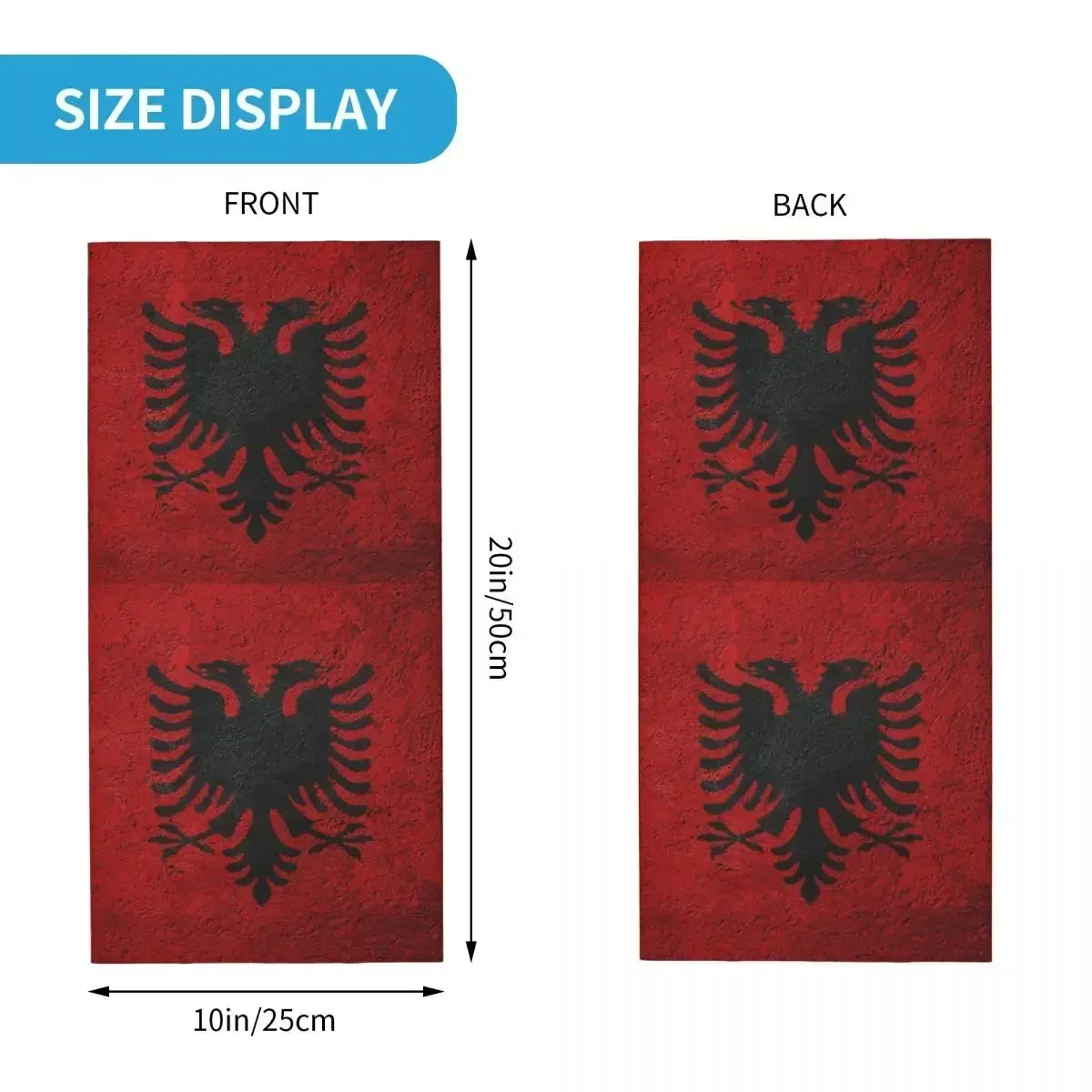 Albania Flag Bandana Neck Cover Printed Mask sciarpa sciarpa da ciclismo multifunzione ciclismo Unisex adulto antivento