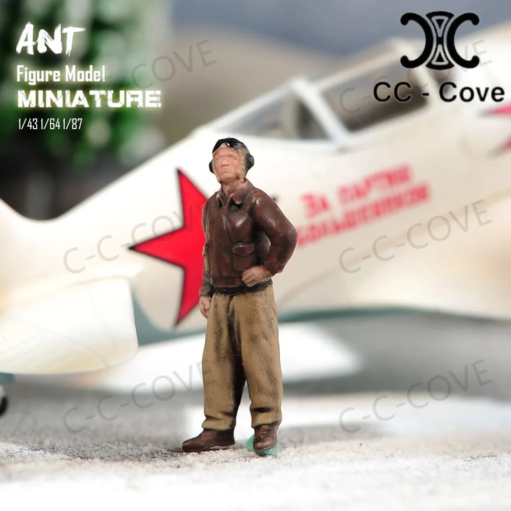 Painted Miniatures 1/43 1/64 1/72 1/87 A Team Of Four Fighter Pilots Unpainted Figure Model Toys Gift View Decoration