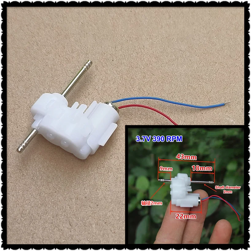 1Pc Mini 614 Coreless Gear Motor DC 3.7V 390RPM Dual Shaft Micro Coreless Gearbox Reducer Motor DIY Hobby Toy Car