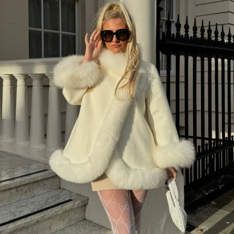 

Tuularose элегантные меховые шерстяные пальто женские однотонные отложные воротники с длинными рукавами плюшевая куртка осень-зима утепленная теплая верхняя одежда женская