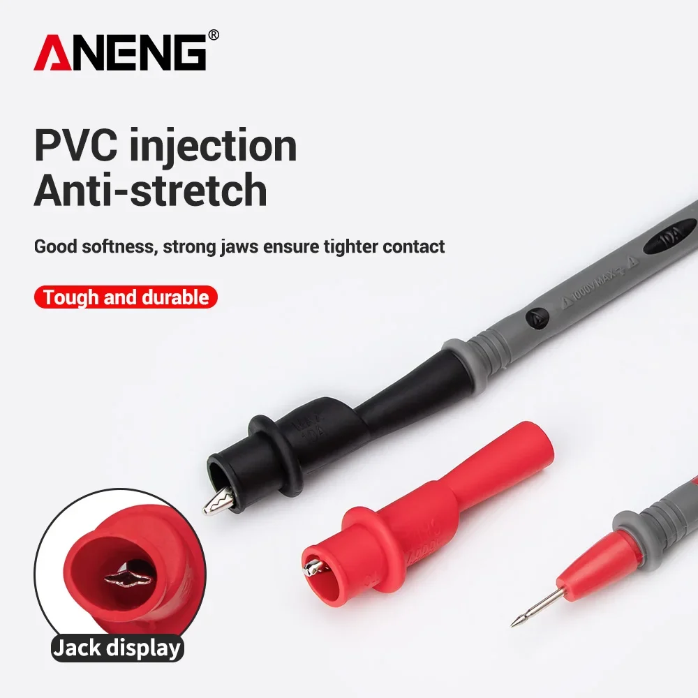 Aneng jacaré teste multímetro acessórios testador sonda 1 par crocodilo braçadeira elétrica para teste ferramentas medidor de sonda