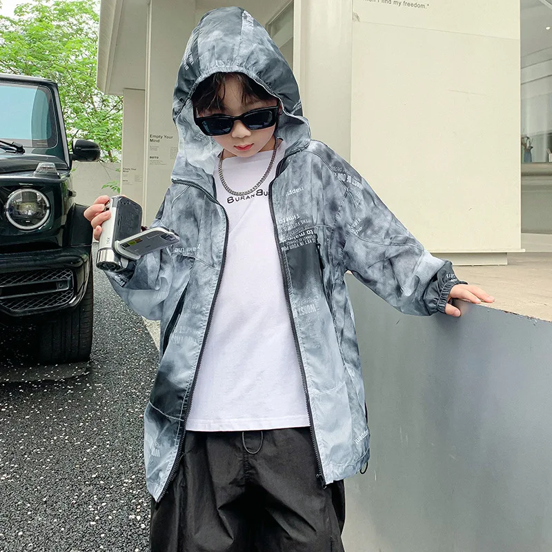 Baby Boys Top Children Sun Protection Clothing Coat Light 2024 New Summer Clothing Big Boys Breathable Sun-protective Clothing