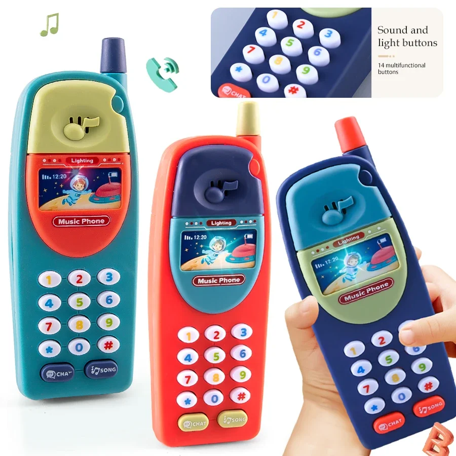 Play Phone for Kids Fun Music Simulation Phone Lighting Learning Cellphone Toys 4 be Chosen