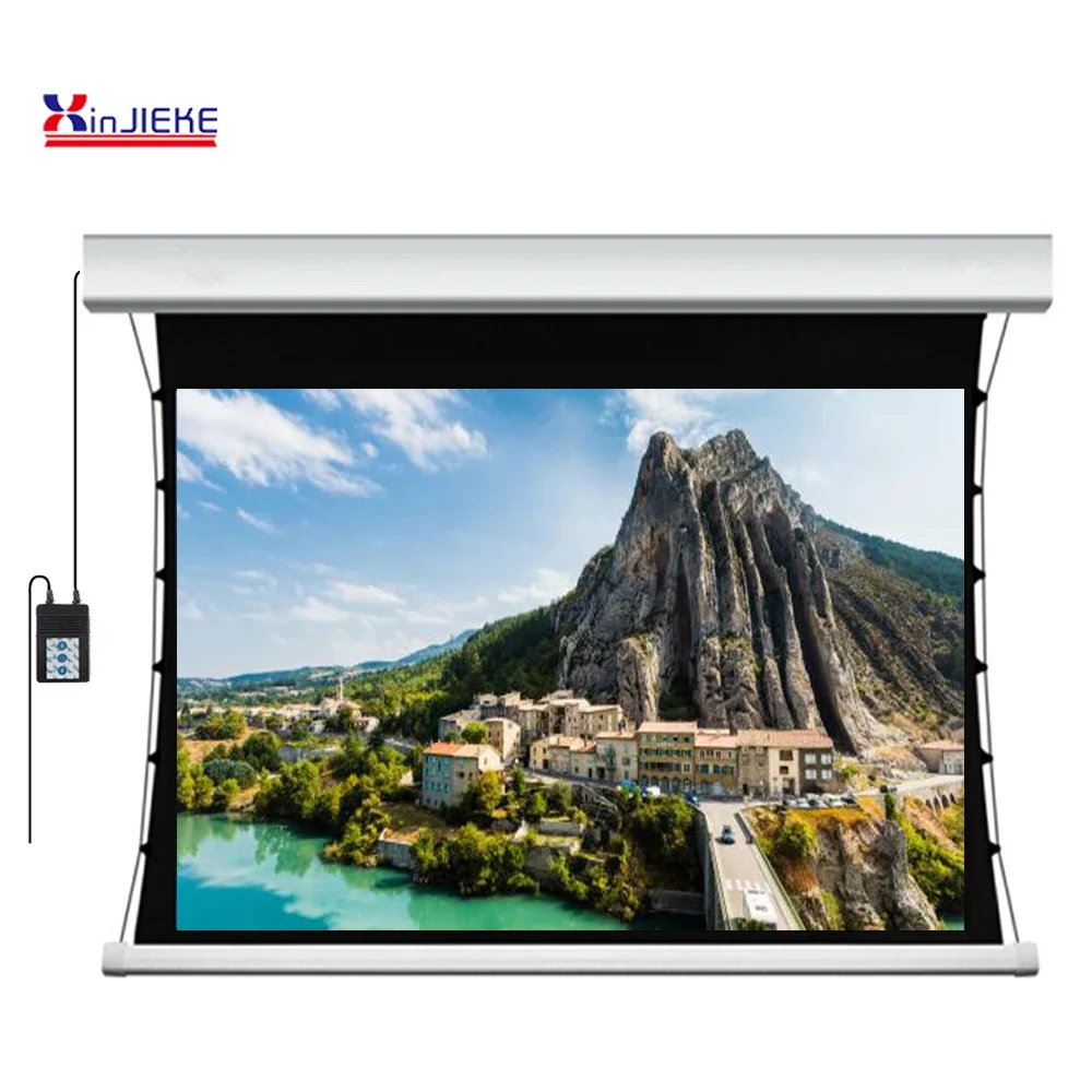 100 "TAB-TENSION motorized Projector Screen, Soft Matte White, สีเทา Projector หน้าจอ3D 4K ราคาดี