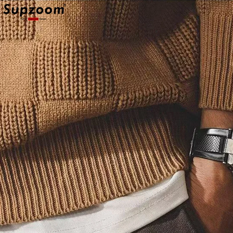 Supzoom 2024 New Arrival Retro Casual Cartoon Pulloverse Couple Men\'s Top Fashion Winter Couple Knitted Sweater