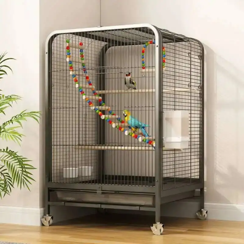 

Iron Latch Bird Cages Large Plate Carrier Parrot Cage Budgie Parakeets Feeder Gabbia Per Uccelli Accessories Cages MQ50NL