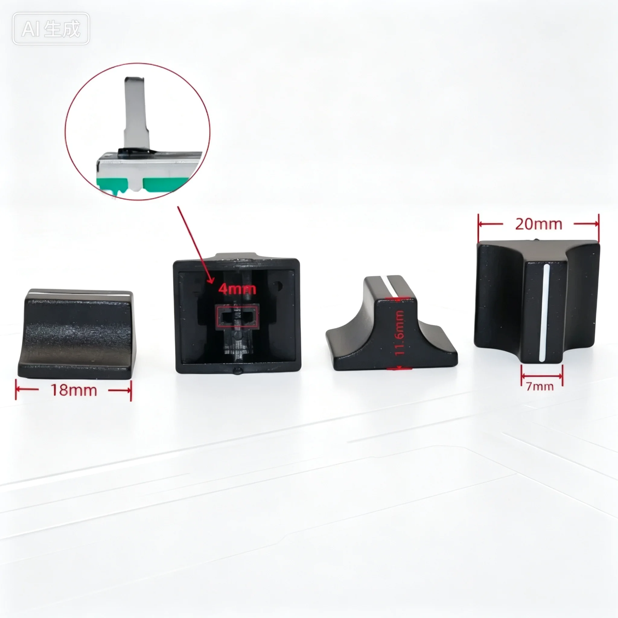 Fader Knob for Mixer CD Controller BPM Speed Adjust Hole 4mm
