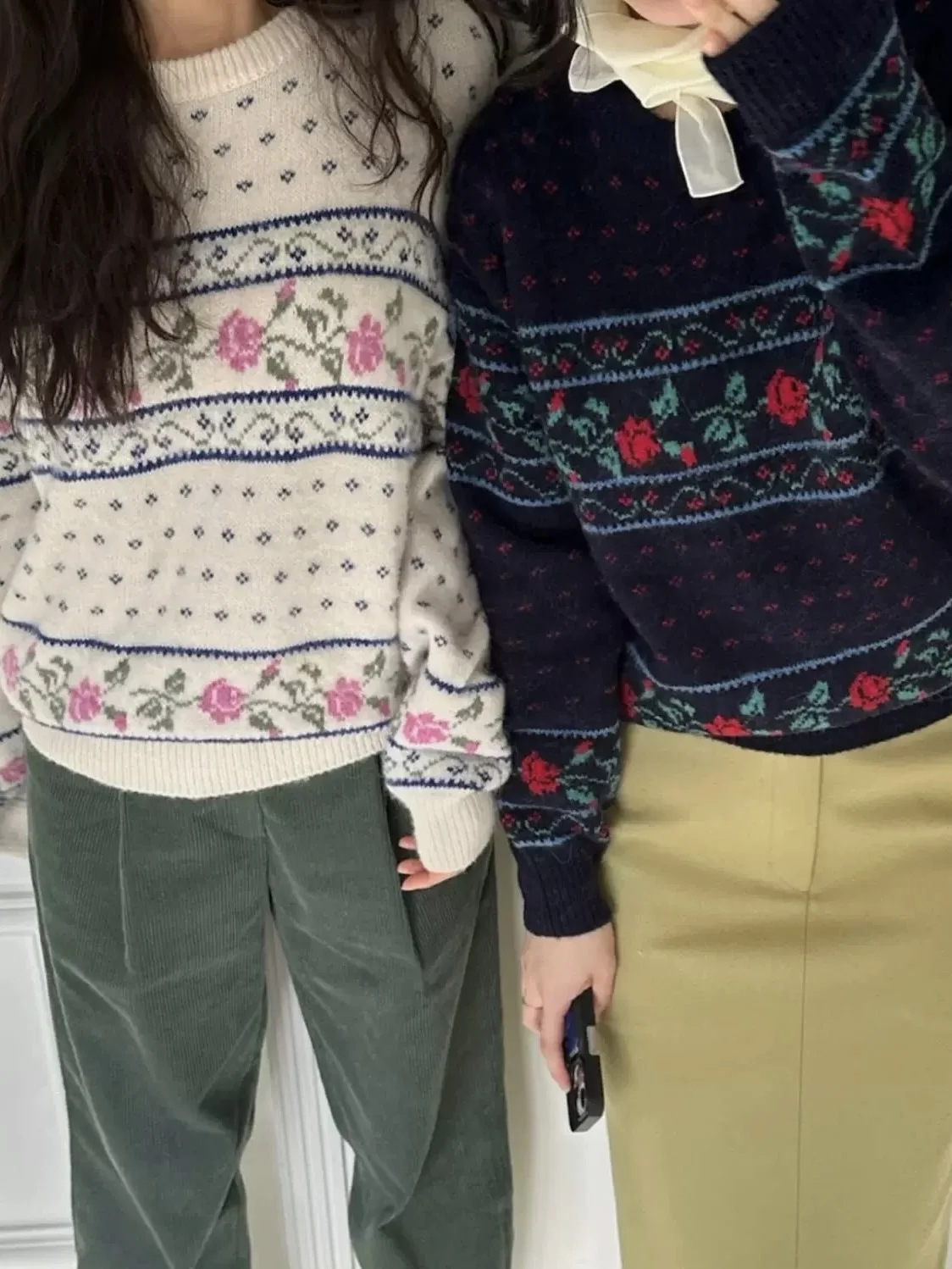 

Женский свитер свободного кроя с круглым вырезом и длинными рукавами из смесовой шерсти, коллекция Rose Garden, новинка зимы