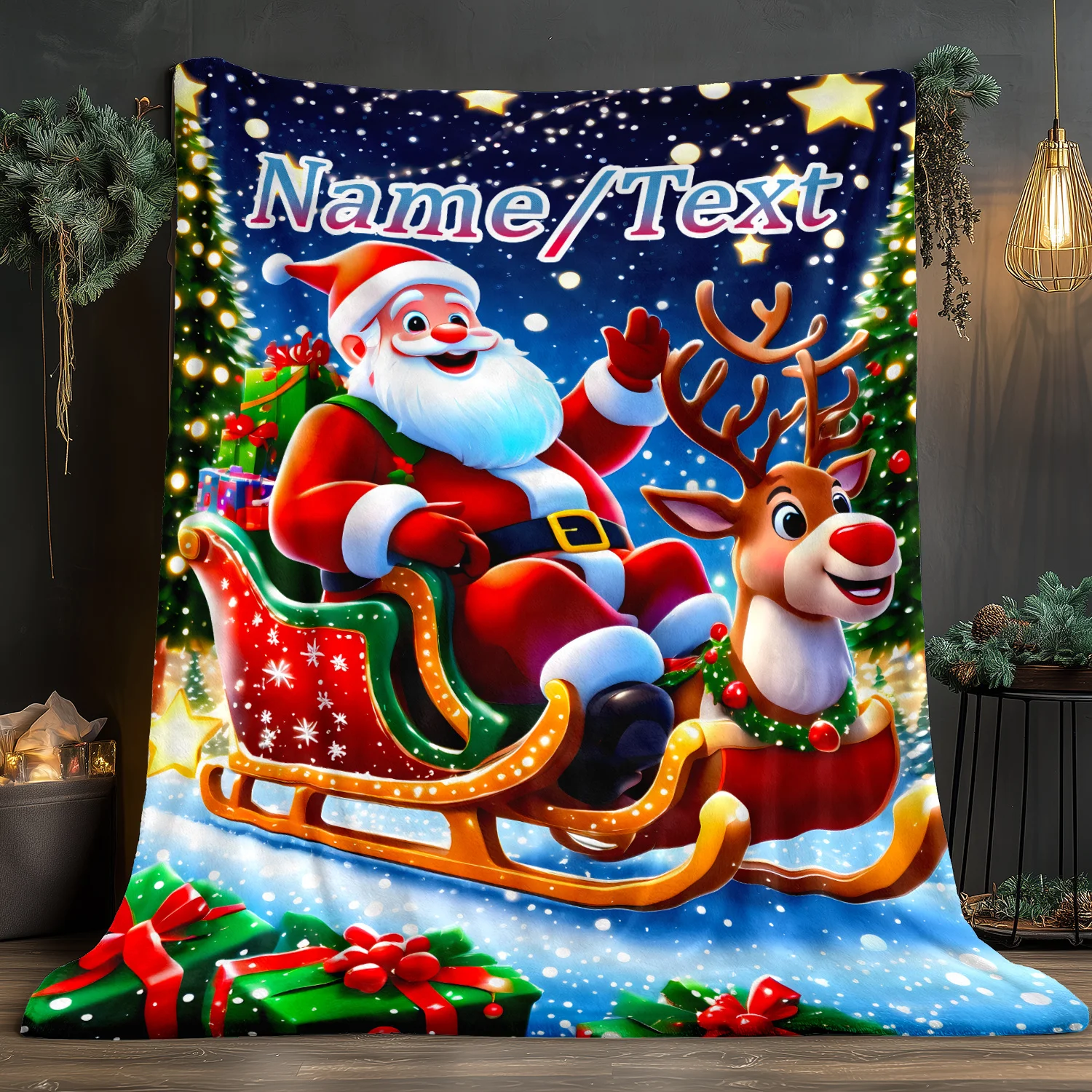 Personalized Custom Throw Blanket Customize Name/Text Soft Cozy Flannel Nap Blanket For Bed Sofa Unique Christmas Gift For Her