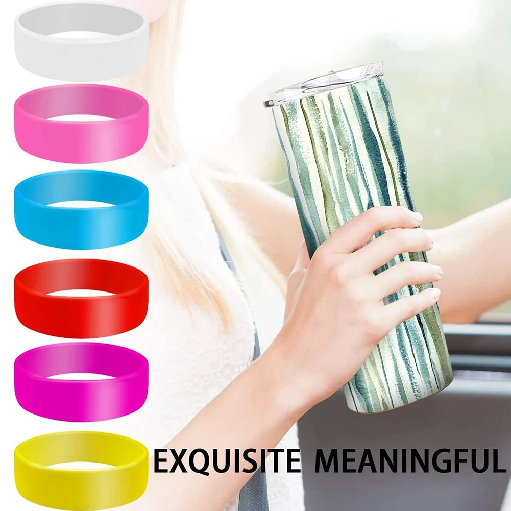 Bandes en Silicone pour gobelet à Sublimation, résistantes à la chaleur, porte-papier, anneaux, pour empêcher les fantômes, GOOD-12Pcs