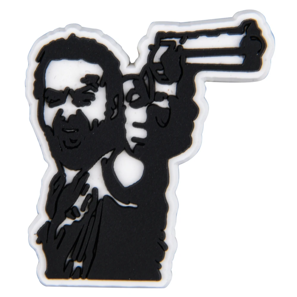 Gun Clog Shoes Charms For Men Pvc Black Different Mini Shoes Charm UZI Rifle Pistol Gun Croc Pins Shoes Decoration Part Gifts image 6