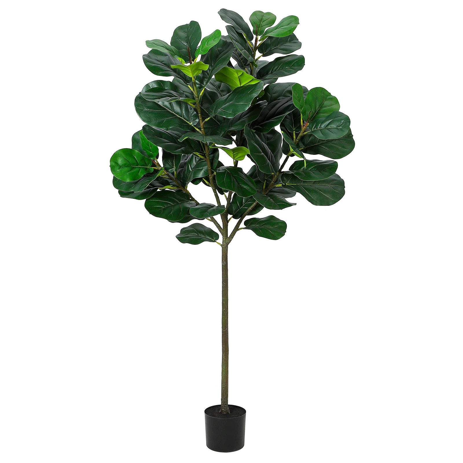 

GlowSol 5.2 Ft Artificial Fiddle Leaf Fig Tree, Faux Ficus Lyrata Plant with 62 Fiddle Leaves, Tall Fake Plants Large Floor Plan