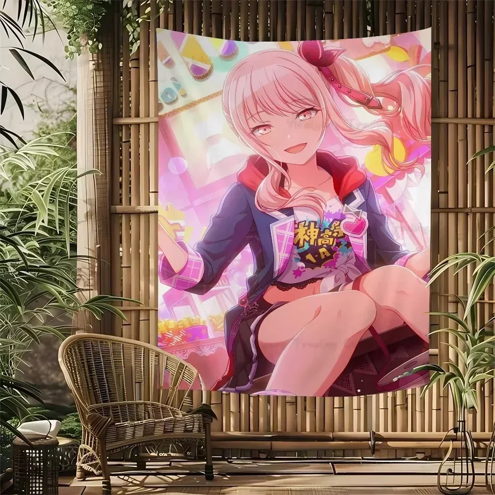 

Kawaii Japanese Tapestry Akiyama Mizuki Wall Hanging Bohemian Tapestry Cute Core Room Decoration Aesthetic Home Decoration Items