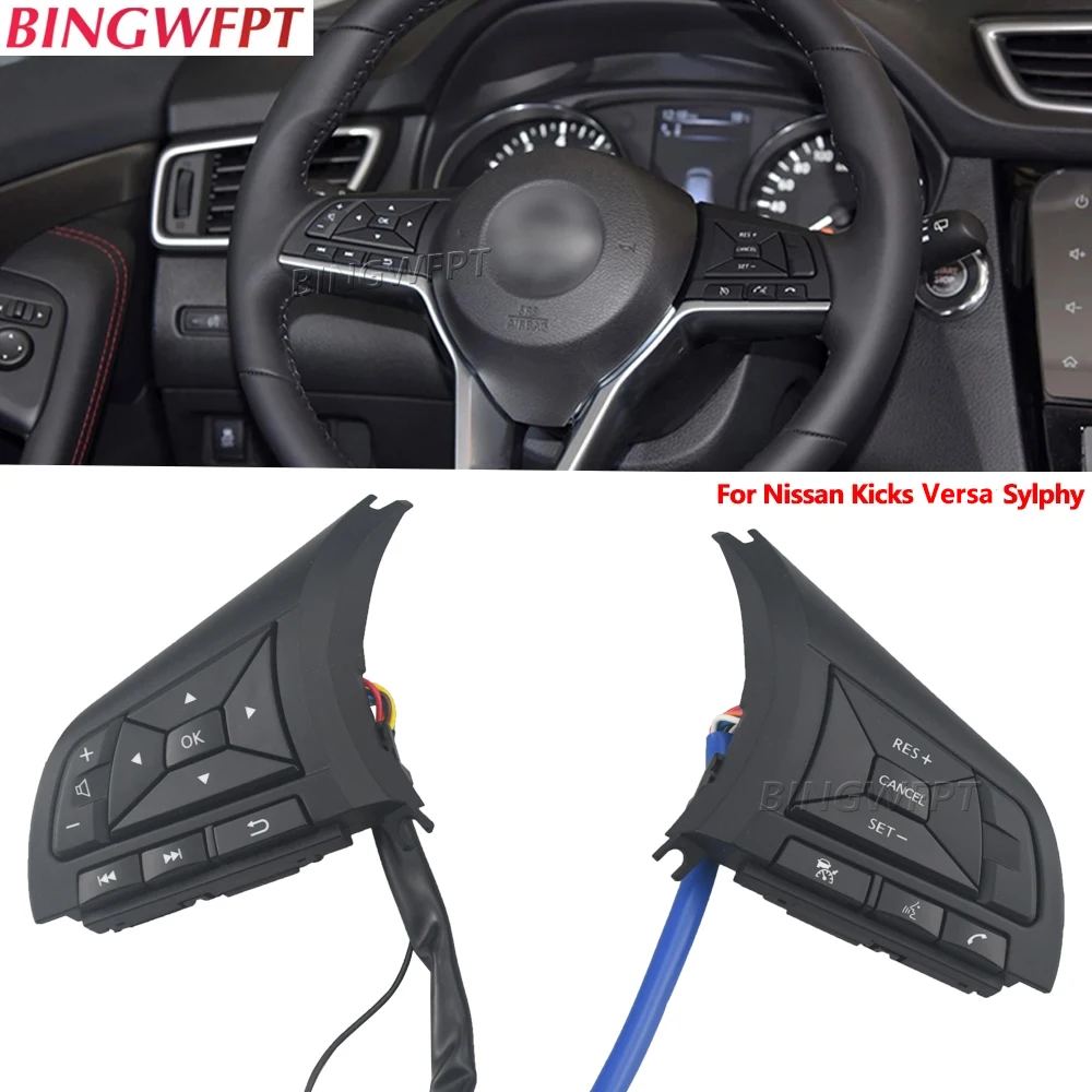 New Car Styling Cruise Control Steering Wheel Switch Button For Nissan kicks Altima Versa 2017-2022 Sylphy