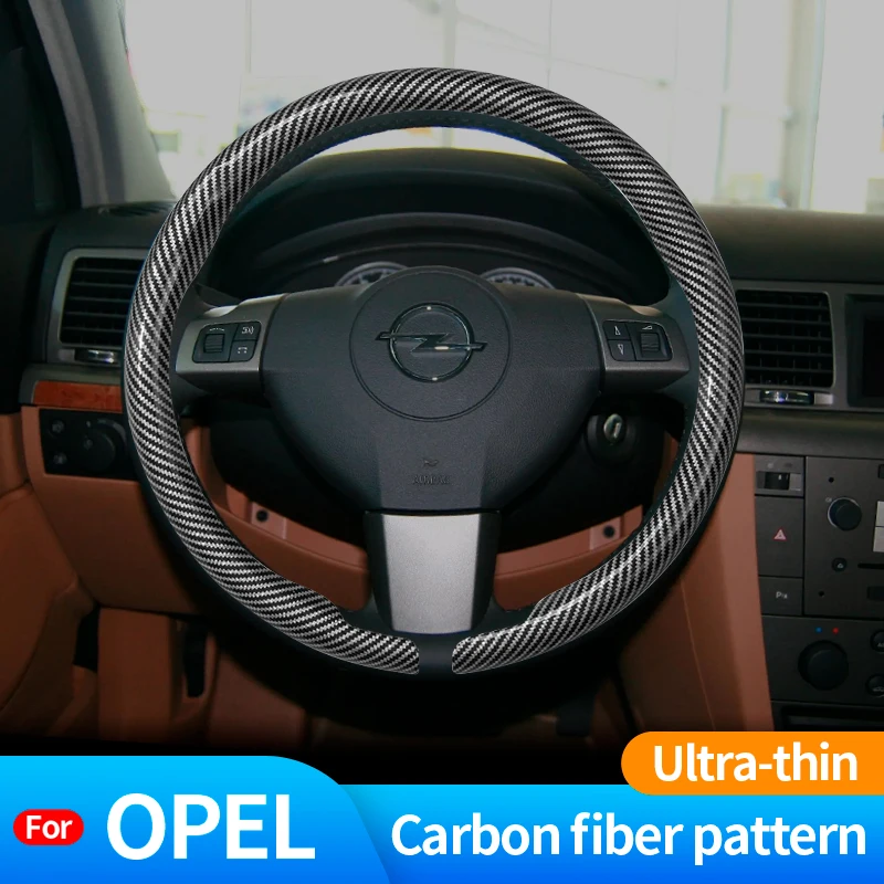 

For Opel Zafira a Astra Mokka Corsa Vectra Waterproof Decals Carbon Fiber Suede Car Steering Wheel Cover Auto Accessories