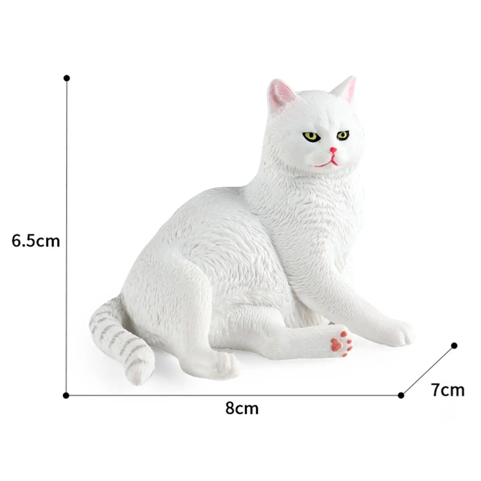 Lifelike Cat Figurine Sculpture, Tiny Feline Statue for Kids' Birthday Present