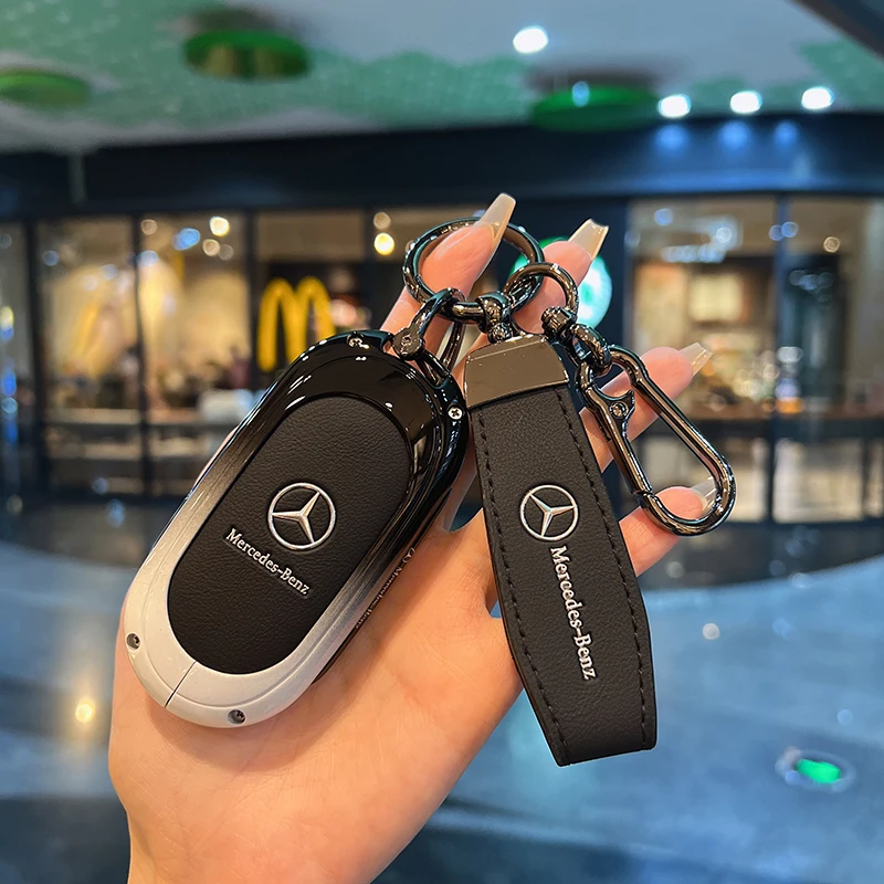 

Suede Car Key Case Cover Protector Shell For Mercedes Benz C CLE E GLC S Class W206 X254 W214 W223 Remote Fob Shell Case