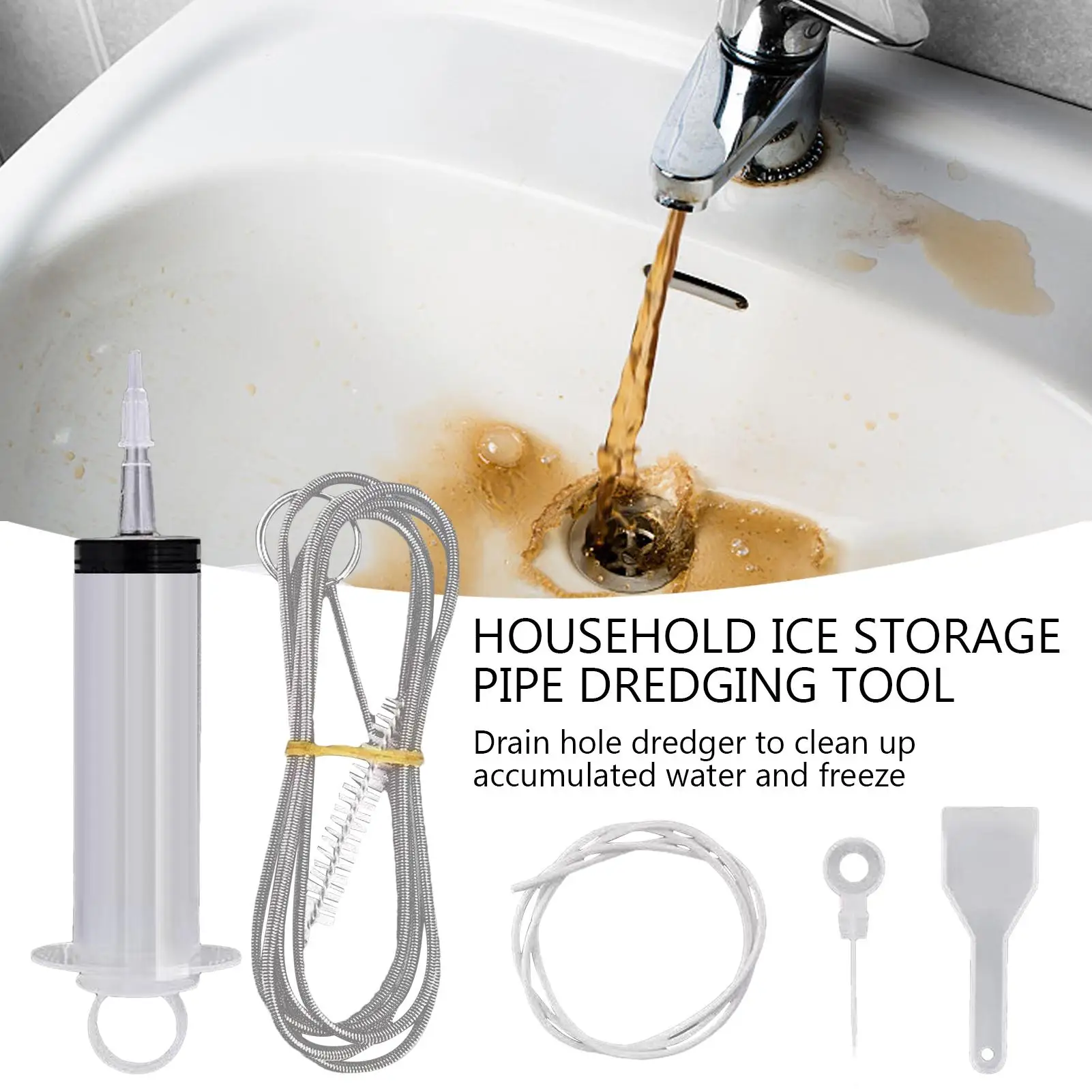 Fridge Drain Hole Plunger Household Cleaning Supplies Dredging Tools Drain Outlet Dredging Kit Household Supplies Accessories