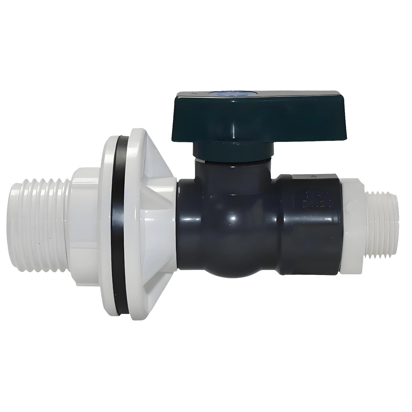 3/4'' DN20 PVC ball valve plastic internal and external thread flange Kit garden irrigation IBC water tank adapter