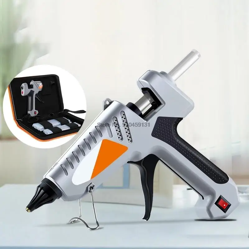 200W Professional High Temperature Hot Melt Glue Gun and 30PC11mm Hot Melt Glue Stick Transplant Repair Hot Air Gun DIY Hand