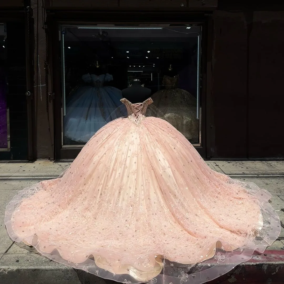 Robe de Bal en Tulle pour Femme, Tenue Éducative, Appliques, 15 Ans