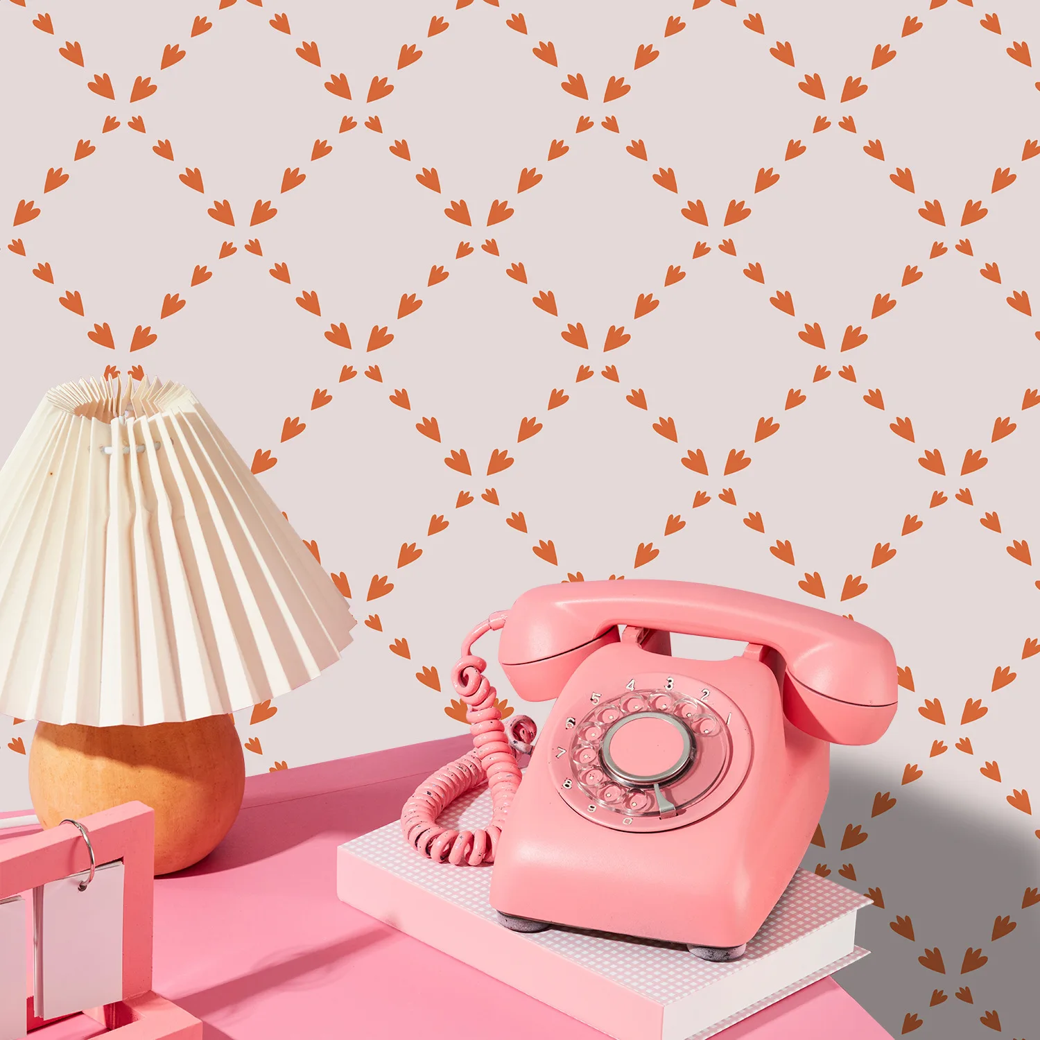 Pink Trellis Peel and Stick Wallpaper Thick Self Adhesive Removable Wallpaper for Bedroom Living Room Shelf Drawer Liner Decor