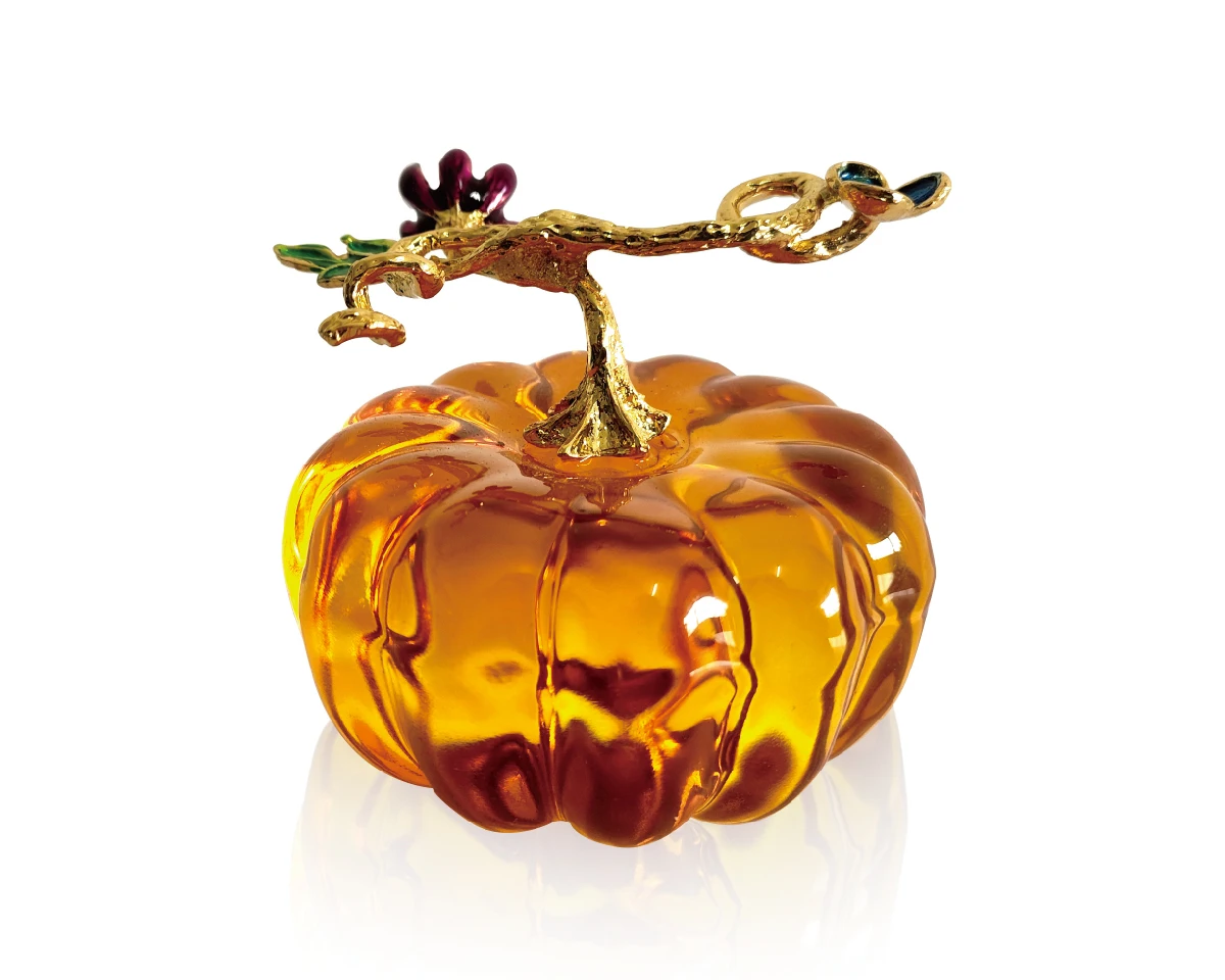 

Colors Crystal Pumpkin Paperweight with Diamond Natural Stone Glass Crafts Souvenir Home Decor Table Ornament Figurines Gift