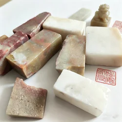 Natural Irregular Chinese Seal Stamp Stone Carving Mineral Specimen Collection Stone Letter Sealing Stamp for Calligraphy Art